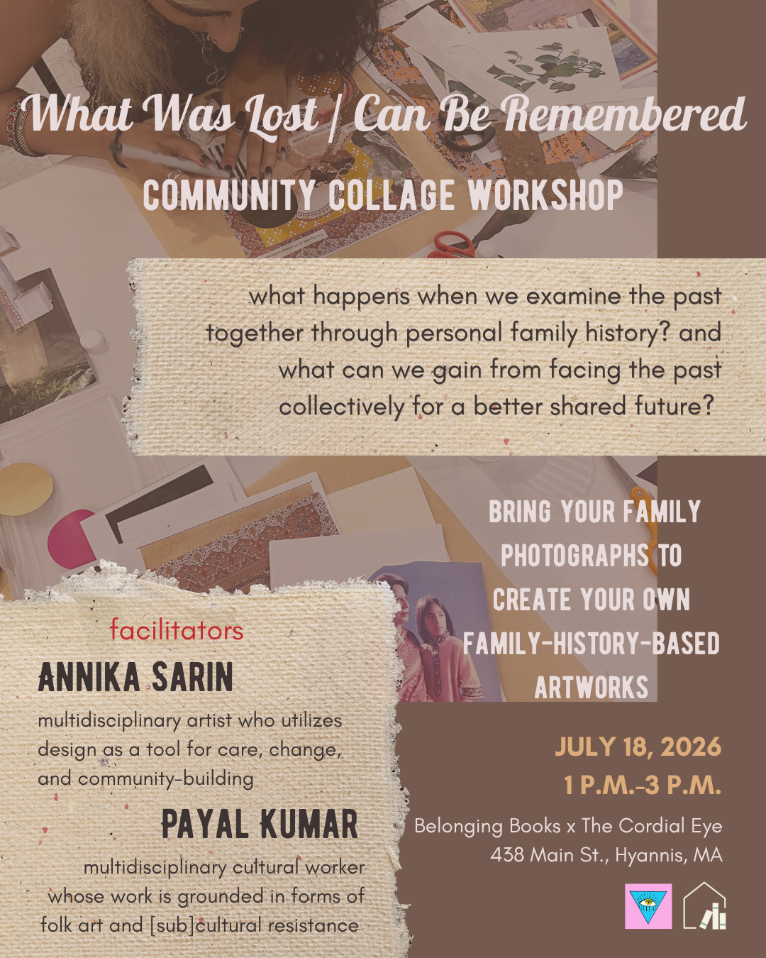 Collage Workshop with Annika Sarin and payal kumar flyer