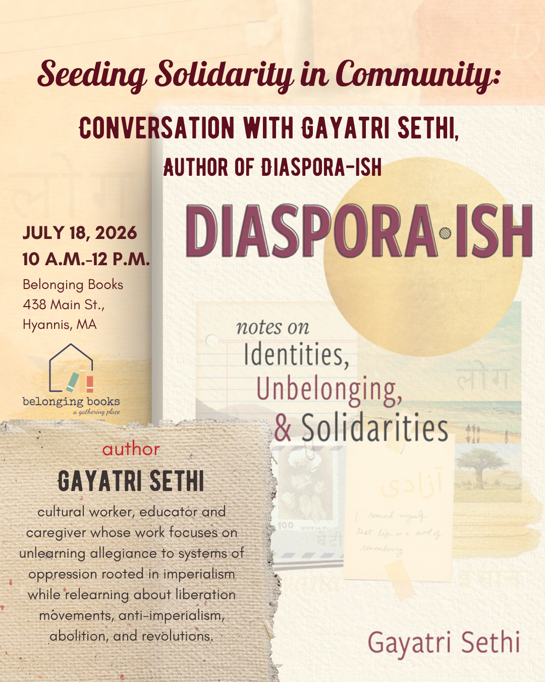 Conversation with Author Gayatri Sethi: Seeding Solidarity in Community Flyer